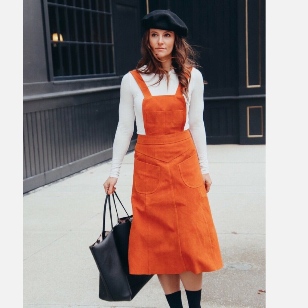 Nwot Free People Suede Apron Dress Whiskey